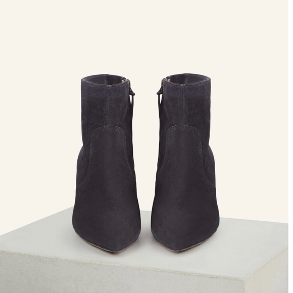 Isabel Marant Derst Black Suede Zip Kitten Heel Ankle Boots Booties - Picture 8 of 14